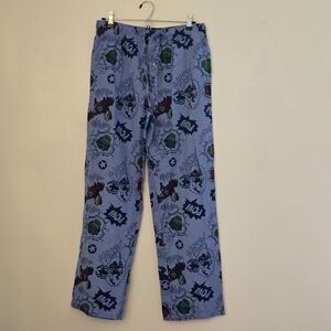 Marvel Men's Medium Blue Comicbook Graphic Print Pants